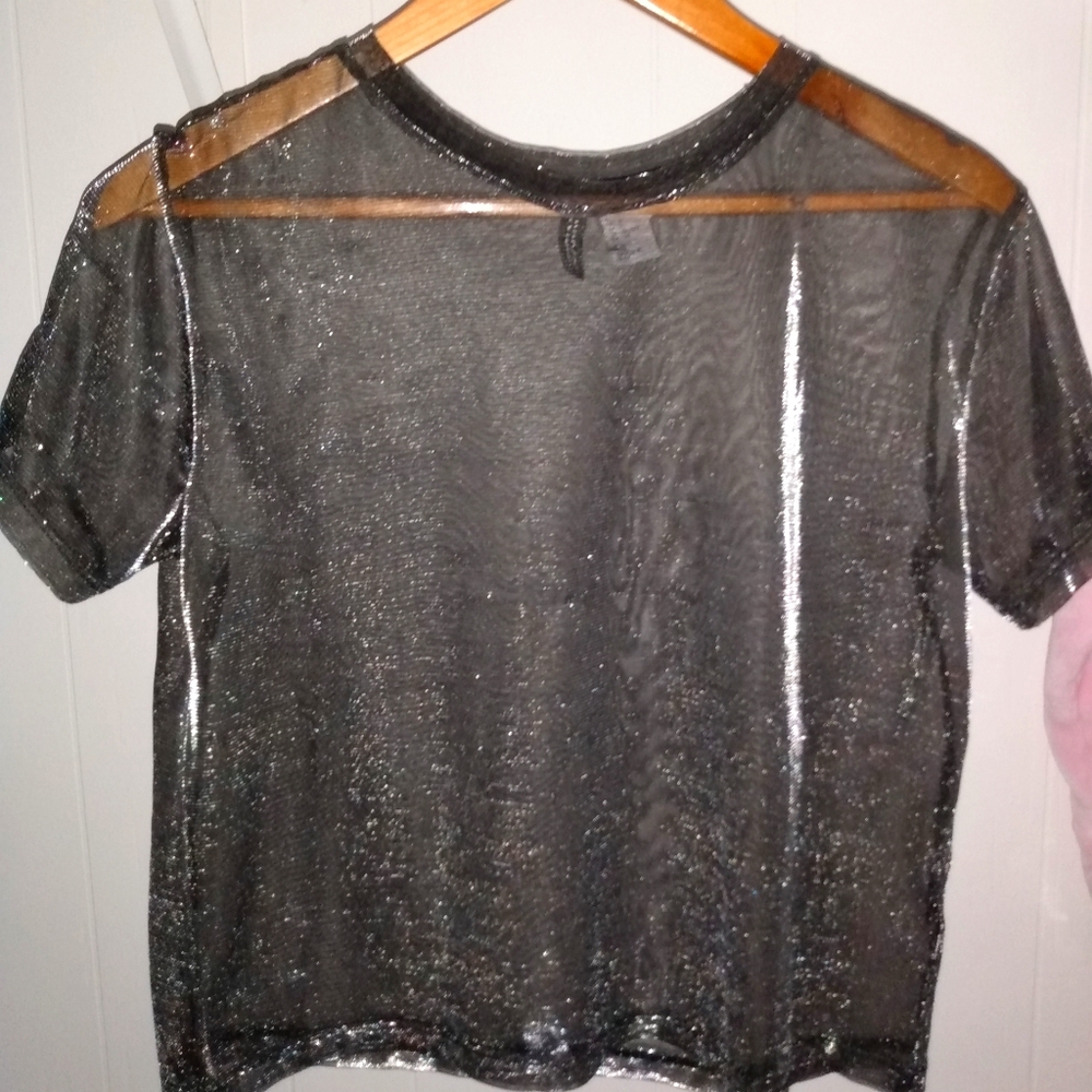 See through shirt.